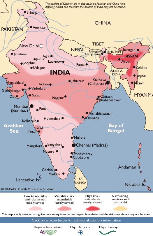 map of malaria zones in India