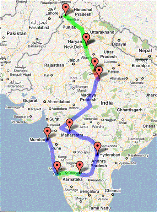 image of our route