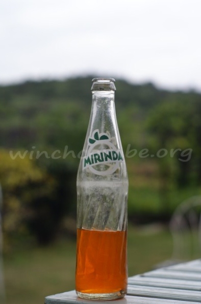 A bottle of Mirinda